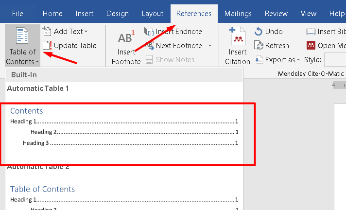 cara membuat daftar isi otomatis di Microsoft Word