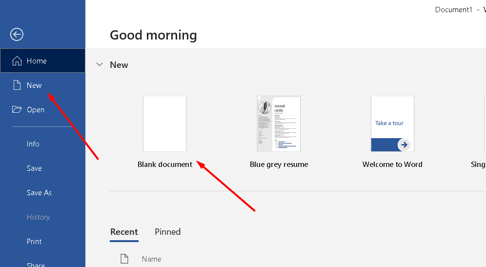 Cara membuat dokumen baru di Microsoft Word
