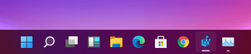 Gambar berikut menunjukkan bagaimana nilai yang berbeda mengubah tampilan dan ukuran Taskbar: